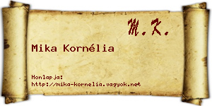 Mika Kornélia névjegykártya
